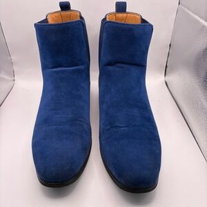 Antonio Cerrelli 6856 Mens Blue Faux Suede Chelsea Boots Size 10 Royal Blue